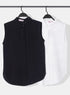 Black Sleeveless Basic Shirt - Khotwh